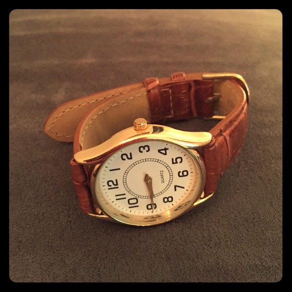Brown leather watch