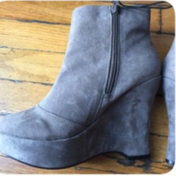 Cute gray suede ankle booties