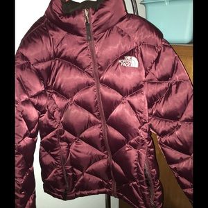 Maroon North Face LG Girls Coat