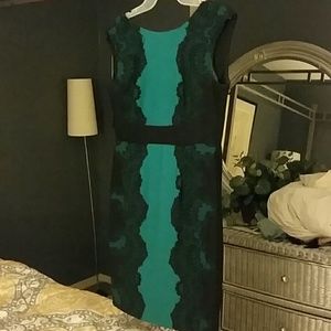 New York & CO Black and turquoise dress