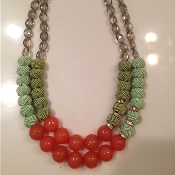 Green and pink chunky necklace