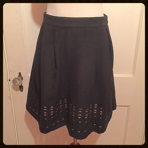 NWT {Catherine Malandrino} Black Wool Skirt, 8 - Picture 1 of 2
