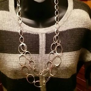 Daisy Fuentes Long Silver Necklace.