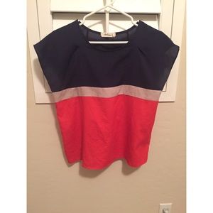 Navy and Red Stripped Shirt