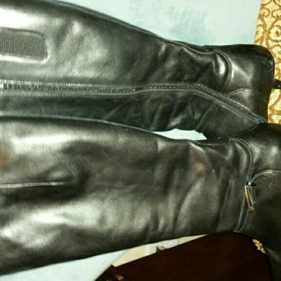 Leather knee length boots. Worn a few times. But - Picture 2 of 3