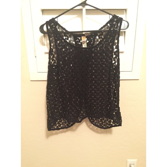 Black Crochet Tank Top
