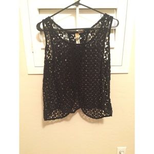Black Crochet Tank Top