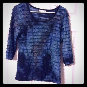Blue ruffled top
