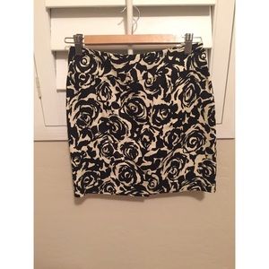 Black and Off-White Floral Skirt