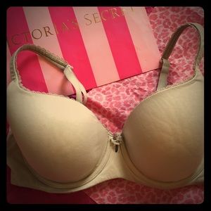 Victoria's Secret 36D champagne bra.  Lined Demi