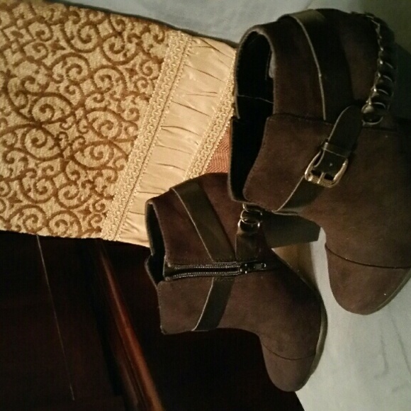 Faux suede ankle boots. Worn once.