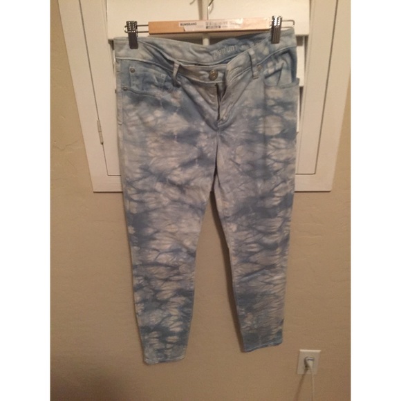 Blue Cloud Patterned Jeans