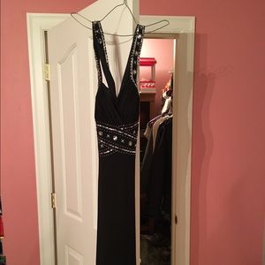 Formal black beaded dress