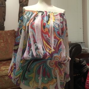 Colorful bohemian top