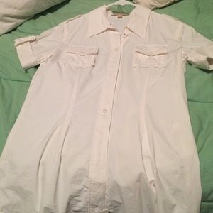 Elizabeth and James white button down