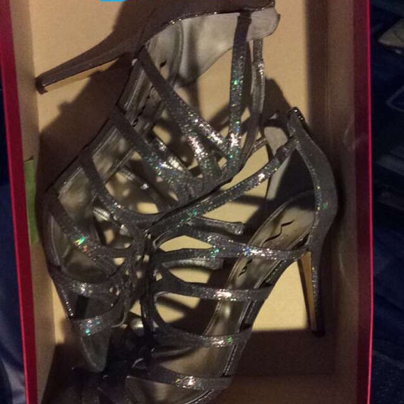 Silver shoes like new Worn once.