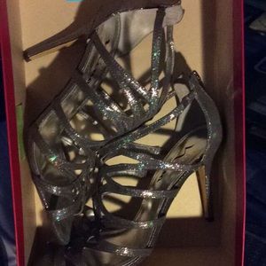 Silver shoes like new Worn once.