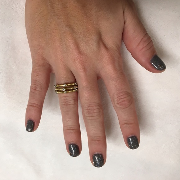 Gold triple stackable rings