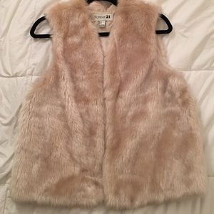 Faux fur cream colored vest