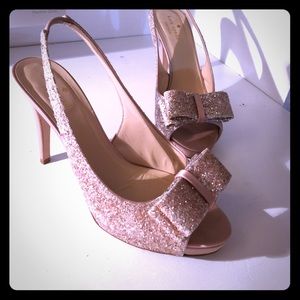 Kate Spade Rose Gold Charm Slingbacks