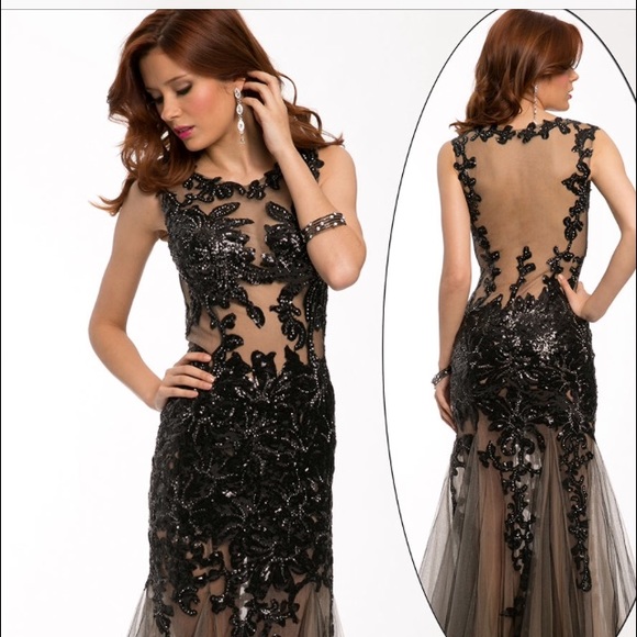 Jovani Sleeveless Lace Appliqué Gown 24551