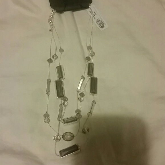 Silver and gray necklace