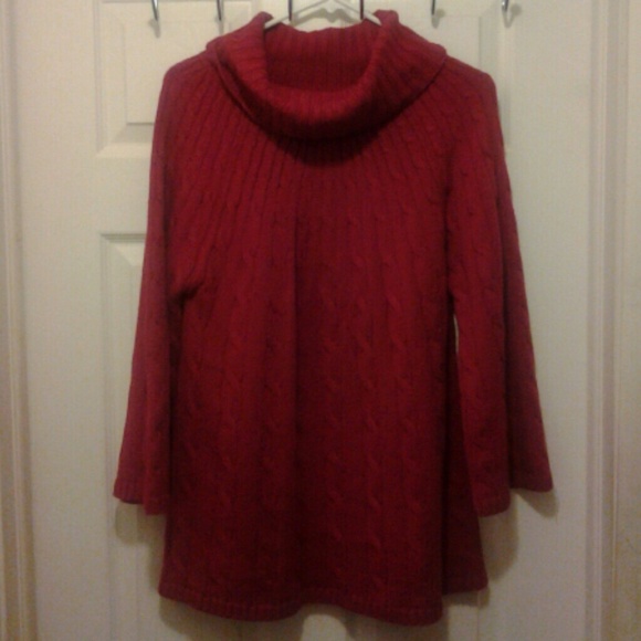 Alfani Red L Growing Cable Cowl Sweater - Picture 4 of 4