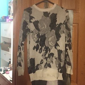 Forever 21 Black & White rose sweater