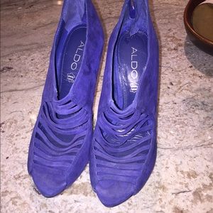 Aldo cobalt blue suede gladiator pumps Size 38