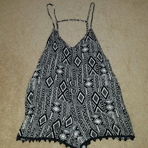Black and white tribal print Romper