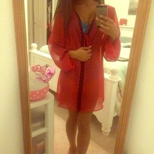 Fredericks Hollywood lingerie sheer robe like S/M