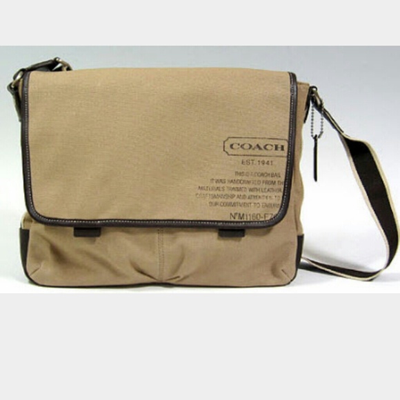 Authentic Men's Coach Khaki messenger bag