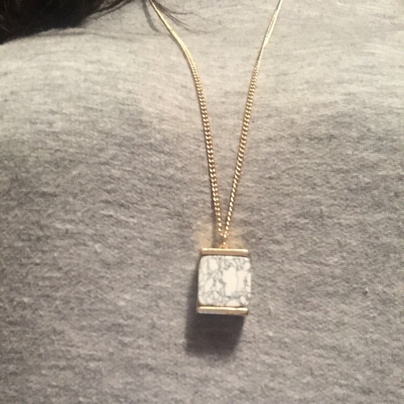 clearance | stone cube long necklace