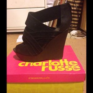 Black Suede Wedges