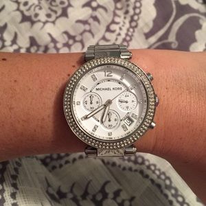 Michael Kors women's silver watch. barely worn.