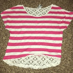 Lace back strip crop top