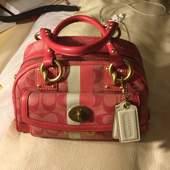 Magenta Domed Coach Bag