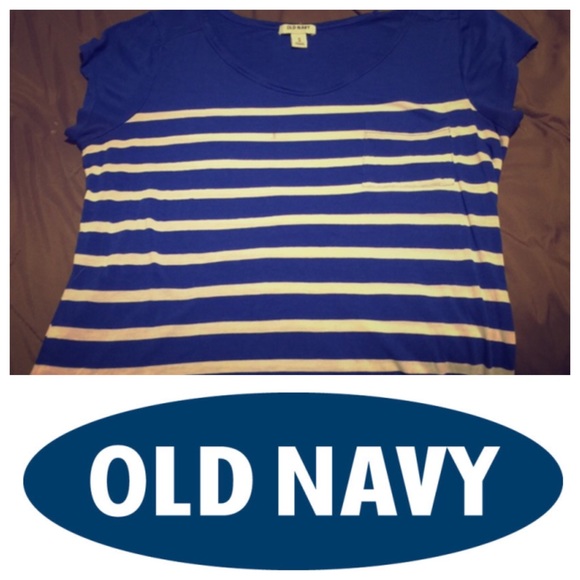 OLD NAVY blue and white striped shirt