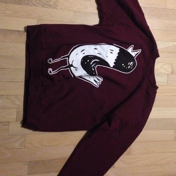 burgundy the wonder years (band) sweatshirt