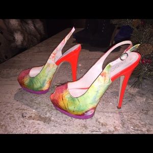 Aldo Peep Toe Multi-color Pumps Size 38