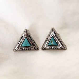turquoise triangle earrings
