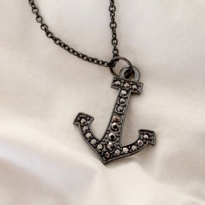gem studded anchor necklace