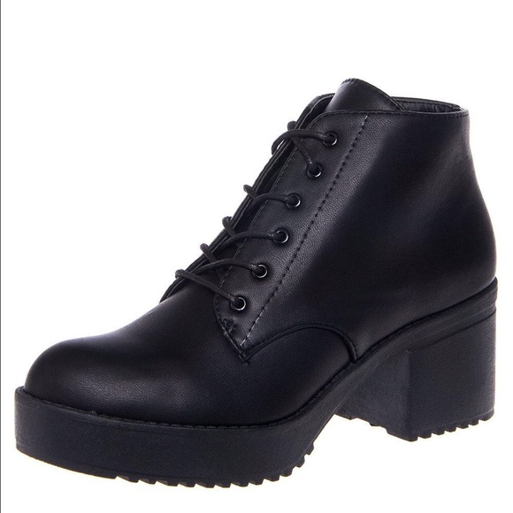 Black platform booties