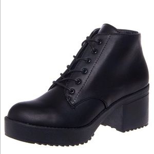 Black platform booties