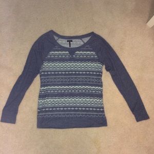 Long Sleeve Tribal Print Shirt