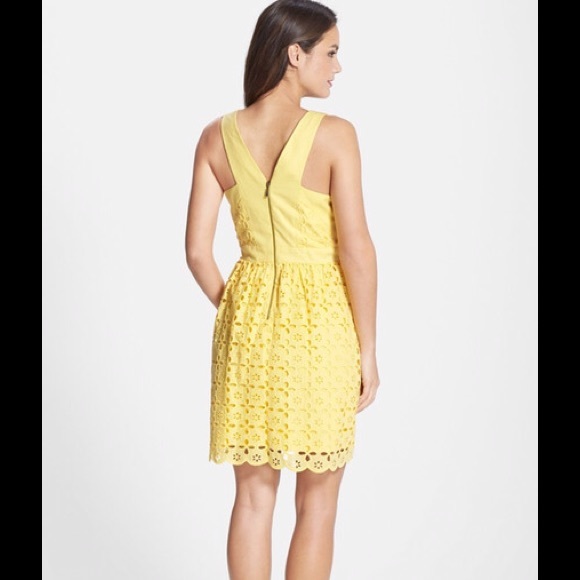 Eyelet V-Neck Fit & Flare Dress - Picture 2 of 4