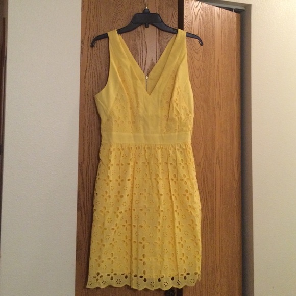 Eyelet V-Neck Fit & Flare Dress - Picture 4 of 4