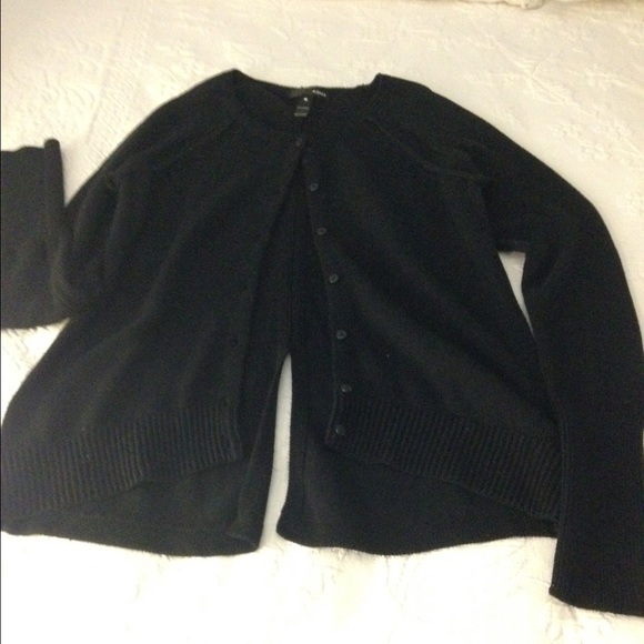 Cardigan sweater with tuxedo back