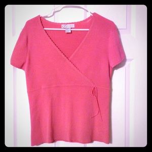 Mauve crossover knit top