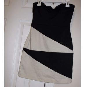 Black and White Strapless Forever 21 Dress
